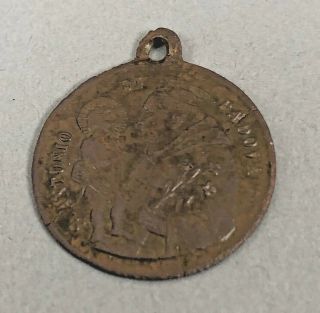 Antique S.  Antonio Di Padova Vicenza Medal Charm / St.  Anthony Virgin Mary