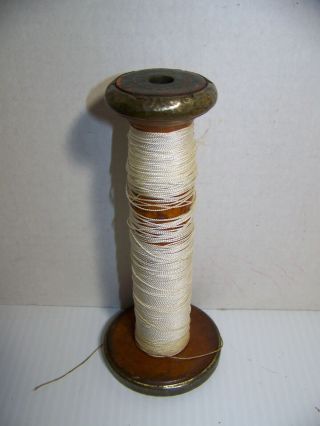Vintage Wooden Industrial Textile Bobbin Spool Cotton Reel Factory 7 " H