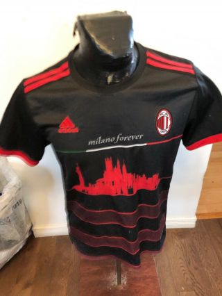 Mens Medium Adidas Soccer Football Futbol Jersey Ac Milan Milano Forever Italy