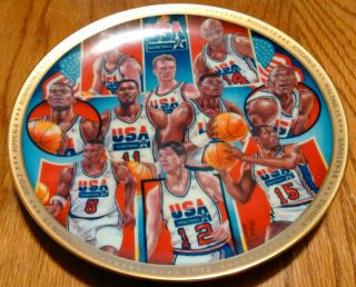 Vintage 1992 Dream Team Commemorative Plate.  Usa Basketball.  Olympic Team.
