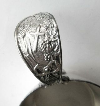 Antique Victorian Silver Plate Sick - Call Outfit Last Rites Ladle Embossed Handle