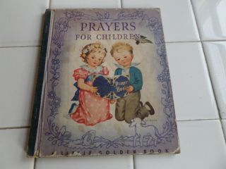 Prayers For Children,  A Little Golden Book,  1944 (vintage Blue Binding)