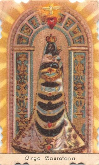 Old Rare Holy Cards From 1930 " H 3483 " Virgo Lauretana