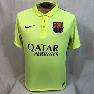 Messi Nike Dri - Fit Barcelona Fcb 10 Jersey Polo Shirt Men’s Small Neon Green
