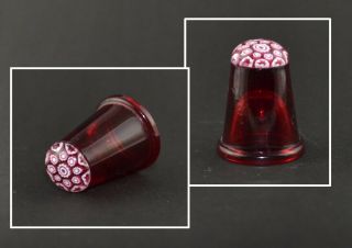 Caithness Millefiori Top Red Glass Thimble