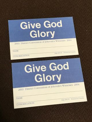 Watchtower - Two 2003 Convention Lapel Cards