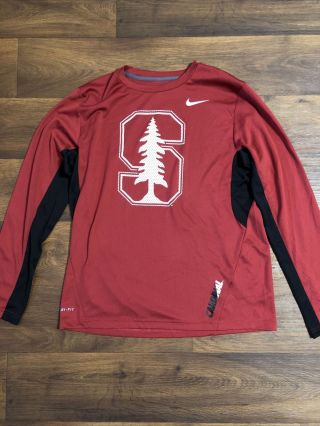 Men’s Nike Dri - Fit Stanford Cardinals Red Long Sleeve Shirt