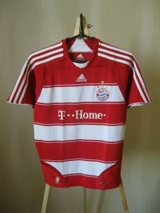 Boys Fc Bayern Munich 2007/2008/2009 Home Size M Adidas Shirt Jersey Football