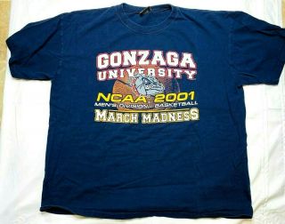 Vintage Gonzaga Basketball 2001 Ncaa March Madness T - Shirt Men 