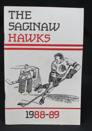 Vtg Saginaw Hawks 1988 - 1989 Photo Album Book Ihl Hockey Team Photos Michigan