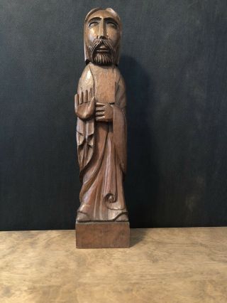 Wooden Wood Carved Christian Friar Priest Monk Statue Figure Figurine Bible