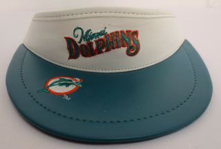 Miami Dolphins Leather Visor Hat Cap Vintage Retro Vtg Modern Nfl Football