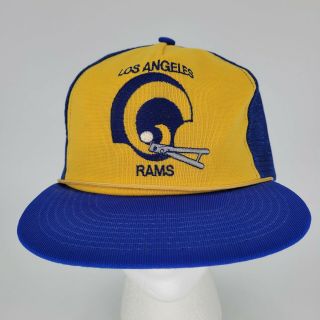 Vintage 80s Los Angeles Rams Football Nfl Snapback Trucker Hat Size M - L