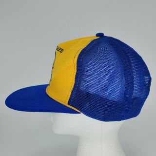 Vintage 80s Los Angeles Rams Football NFL Snapback Trucker Hat Size M - L 3