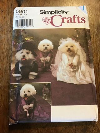 Simplicity Craft 5901 Dog Bride Groom Gown Dress Tux Pet Costume Sewing Pattern