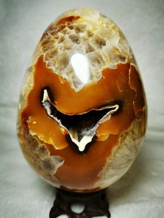 4.  4lb Natural Agate Geode Crystal Quartz Sphere Egg Ball Reiki Healing At91