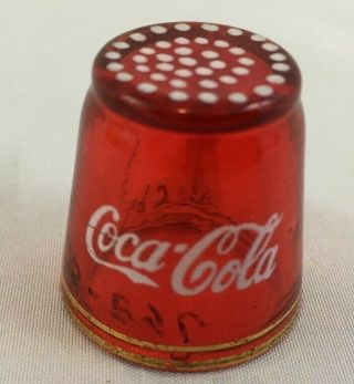 Vintage Coke Coca Cola Red Bubble Glass Thimble