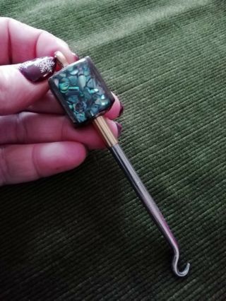 Button Hook - Abalone Handle