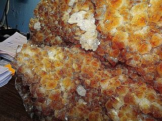 HUGE CITRINE CRYSTAL CLUSTER CATHEDRAL GEODE BRAZIL W/ STEEL STAND; FORMATIONS 5