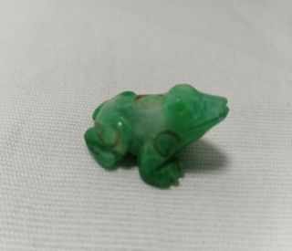 Pre - Columbian Mayan Jade Frog Miniature From Guatemala.