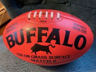 Buffalo Match Ii Australian Rules Football Red Synthetic Waterproof