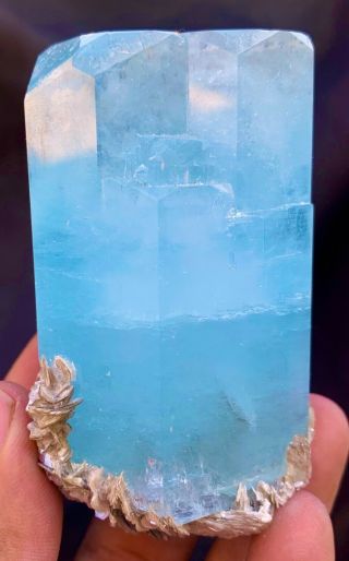 1375.  0 Natural Precious Natural Aquamarine Crystal From Shigar Pakistan