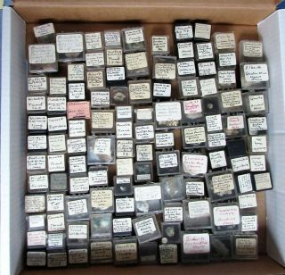 A Group Of 114 Micro Mineral,  Rock,  Crystal,  Sample Display Specimens