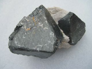 Large 2 - 1/2 " Franklinite Crystal,  1 In Calcite,  Franklin,  Nj
