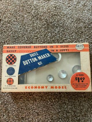 Vintage Dritz Button Maker Kit - Box & Instructions