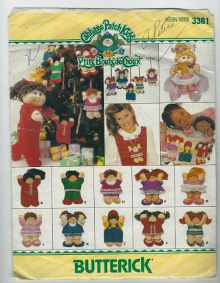 Butterick 3381 Christmas Cabbage Patch Kids Dolls & Clothes Pattern Ornaments