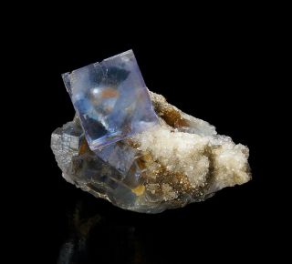 Fluorite Crystals On Quartz Matrix From La Viesca Mine - Asturias