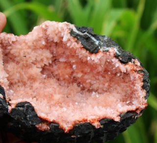 Stunning Dark Red Heulandite Crystals In Geode
