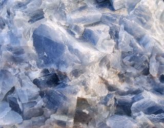 VERY FINE LARGE 5 3/4 INCH BLUE ROMBAHIDRAL CALCITE CRYSTAL CLUSTER 2