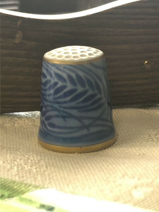 Thimble Porcelain Blue And White 1983 Made In Denmark