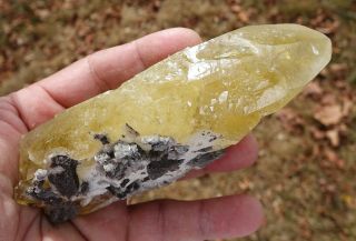 EXEMPLARY,  PRISTINE,  GLASSY LUSTER,  BRIGHT YELLOW CALCITE CRYSTAL,  SWEETWATER MINE 3