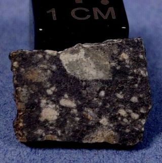 Gorgeous Lunar Nwa 10822 Lunar Moon Meteorite Polished Slice 0.  731 Gr.  Crusted