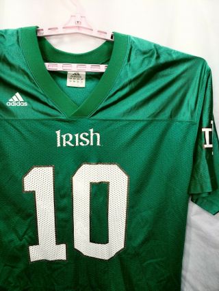 Adidas Notre Dame Football Jersey Men Xl 10 Fighting Irish Green