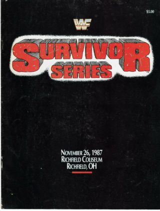 Wwf Survivor Series 1987 Program Macho Man Randy Savage Hulk Hogan Wwe Wcw