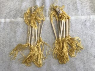 Vintage Hemingway Silks Texto Rope Needlework Thread 20 Skeins Pale Yellow Nos