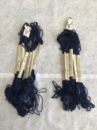 Vintage Hemingway Silks Texto Rope Needlework Thread 16 Skeins Midnight Blue Nos