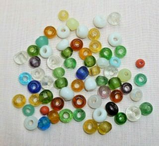 Victorian Antique Mixed Lace Makers Bobbin Glass Beads Spangles