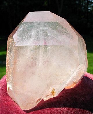 Large Tangerine Lemurian Quartz Double Terminated Tabby Crystal