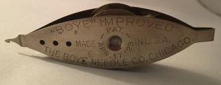 Antique Boye Stainless Tatting Shuttle Boye Needle Co.  Chicago Pat Apr 17,  1923