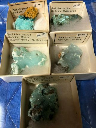 5 Samples Estate Natural Science Rock Mineral Specimen Geology Smithsonite Nm