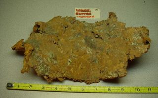 Large Natural Native Copper Nugget/float,  From Michigan,  11 Inches
