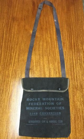 Vintage Rock Hound Bag Collecting Rocky Mountain Mineral Society 1949 Convention