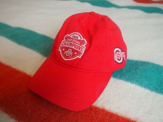 Osu Official Ohio State Buckeyes 2014 National Champions Red Strapback Hat Cap