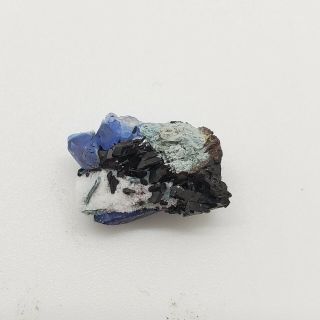 Benitoite and Neptunite crystal cluster specimen 2