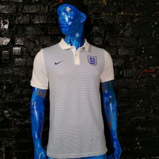 England Team Jersey Polo Shirts White Blue Nike 729326 - 449 Cotton Mens Size L