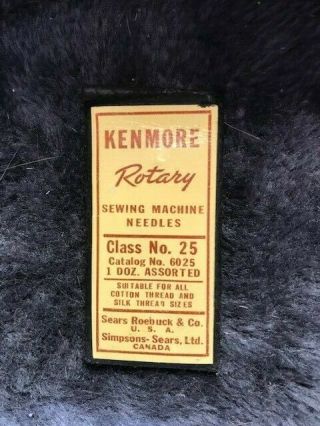 Vtg Kenmore Rotary Sewing Machine Needles 1 dozen Class No.  25 / Cat No.  6025 3
